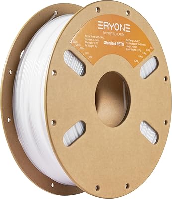 21 – ERYONE PETG Filament for 3D Printer, 1.75mm +/-0.03mm, 1kg(2.2LBS)/Spool, White
