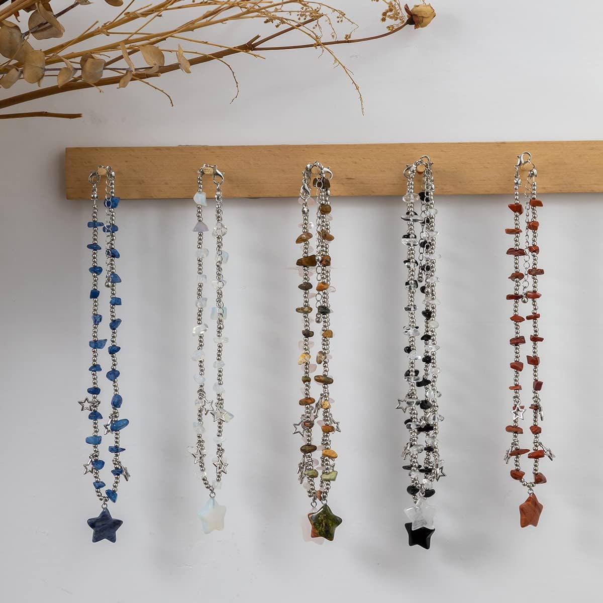 Y2K Star Crystal Charms Pendant Choker Necklace Irregular Crystal Stone Trendy Boho Chunky Star Jewelry Accessories - Image 5