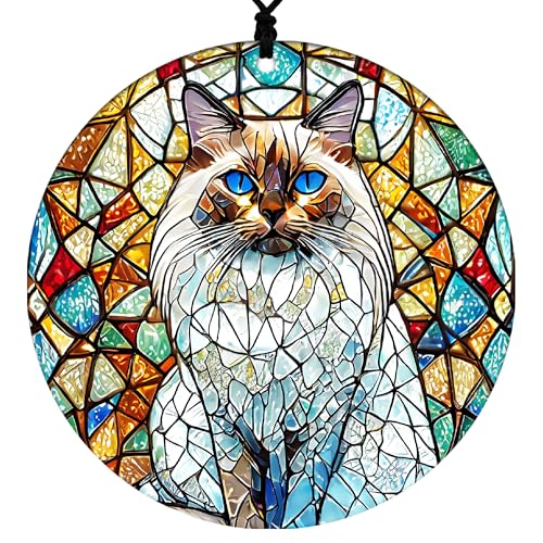 Ragdoll Cat Christmas Ornament - Hanging Home Decor Featuring Faux