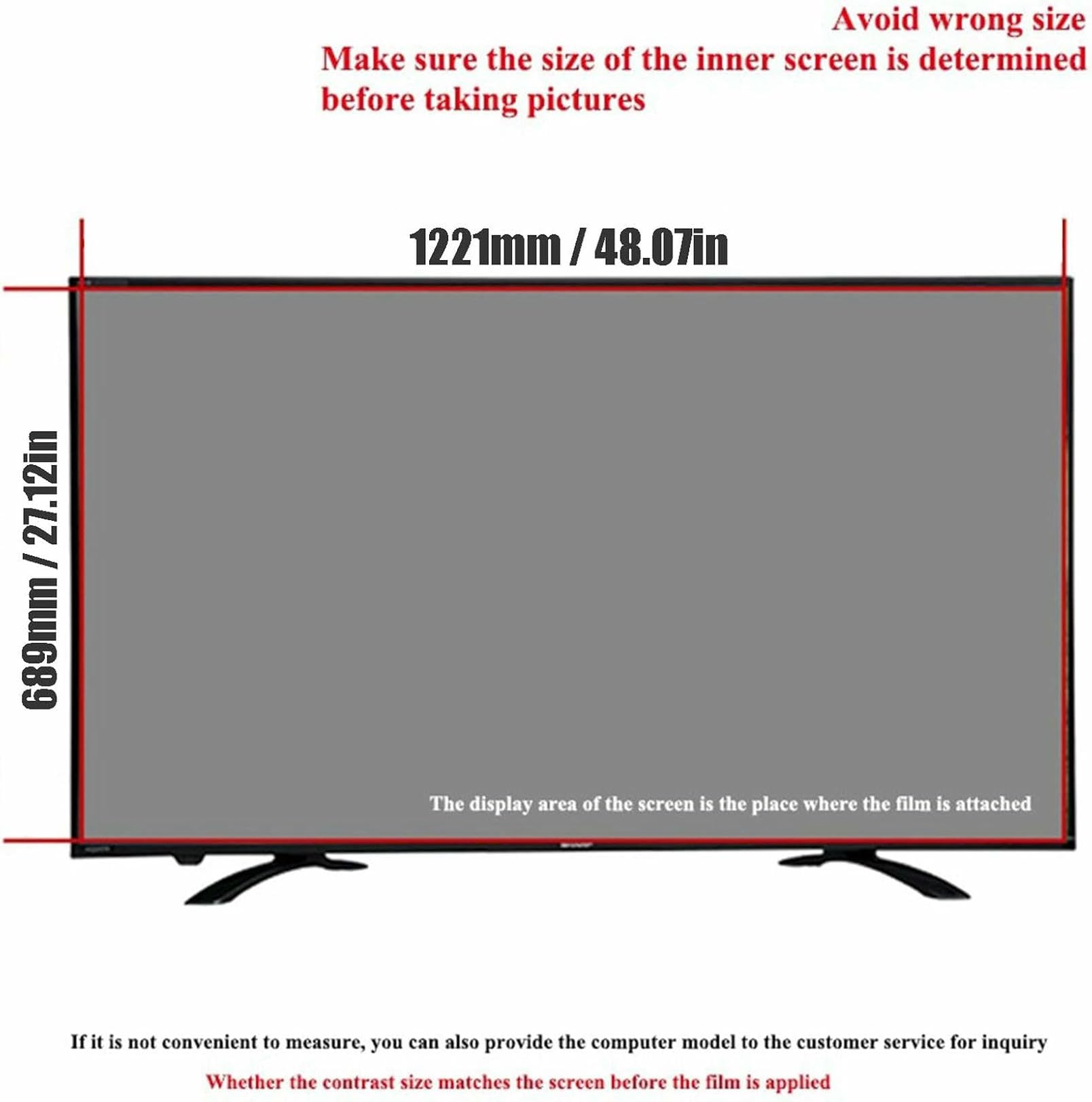Pellicola Protettiva antiriflesso Opaca per TV da 55 Pollici, Pellicola antiriflesso per Schermo TV, Protezione per Gli Occhi con riduzione dei riflessi della l，