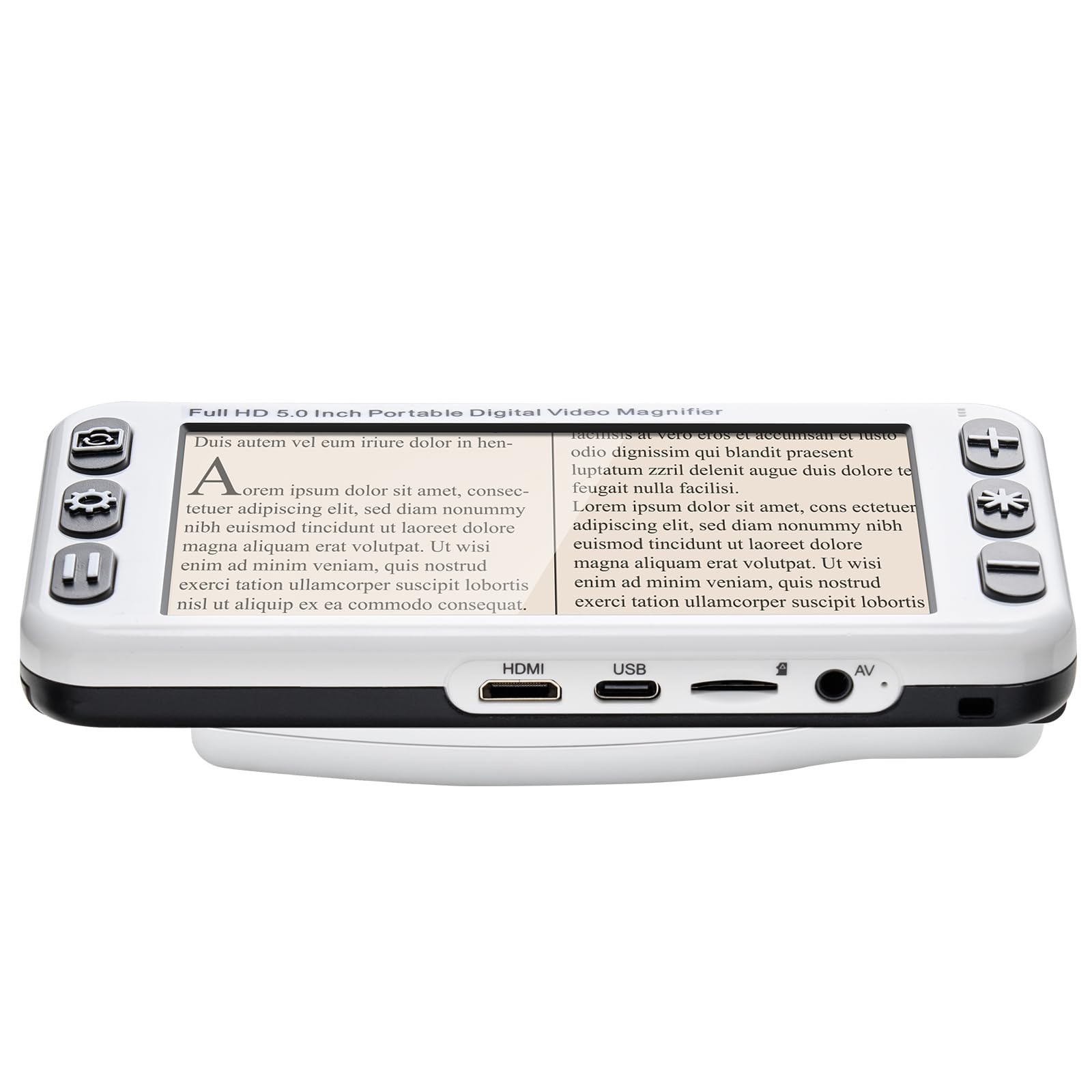VEVOR Tragbare Digitale Lupe, 5 Zoll HD elektronische Leselupe, Lesehilfe für Sehschwäche, 2- bis 48-facher Zoom, mit 13 MP Nah- & Fernobjektiv, 26 Farben, AV- & HDMI-Ausgang, klappbarer Griff