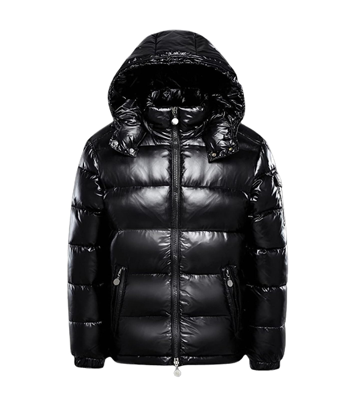 Piumino da uomo con cappuccio, lucido, con cappuccio, impermeabile, trapuntato, metallizzato, parka con cappuccio, ideale come regalo