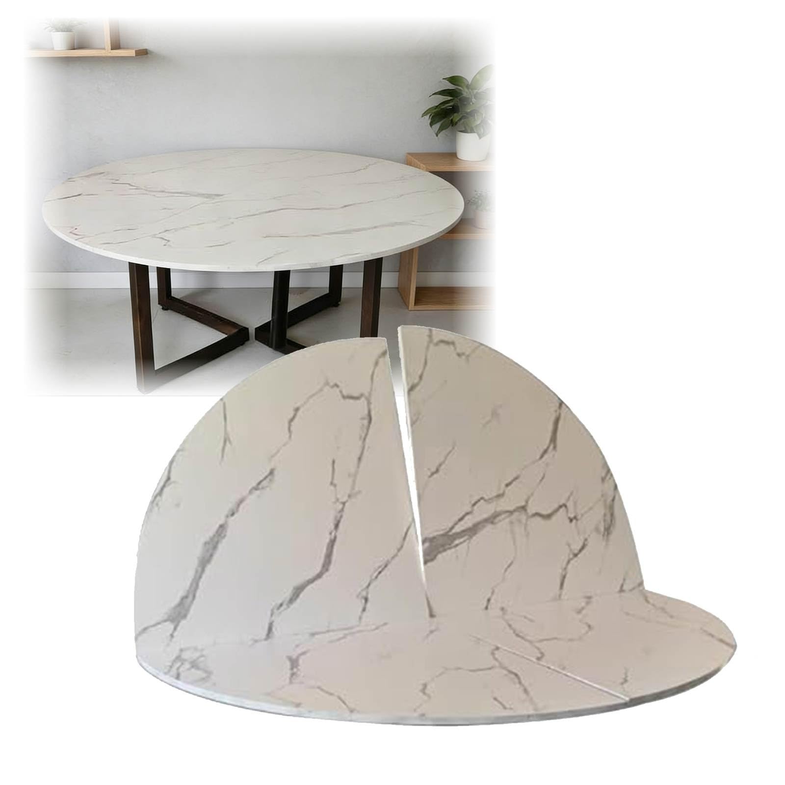 Large Round Foldable Table top Outdoor Foldable Round Table top Replacement, Temporary Desktop Replacement Portable Folding Tables Extender for Kitchen, Patio, Dining(Multi,59")