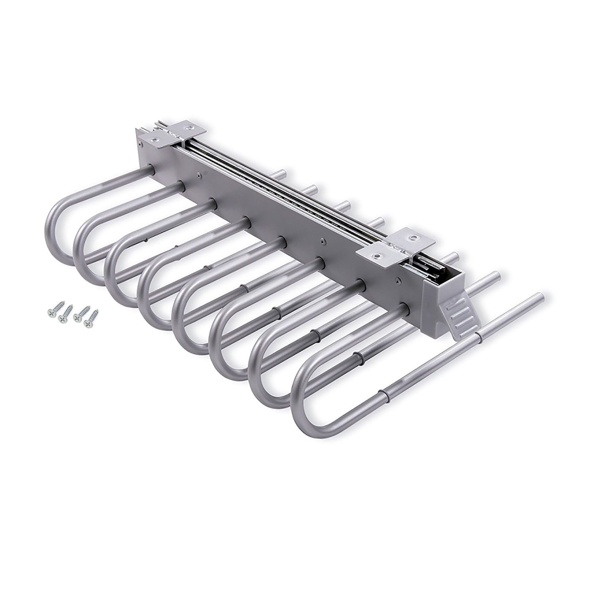 Emuca 7085825 Self Porte-pantalons extractible pour armoire montage à gauche, Chromé