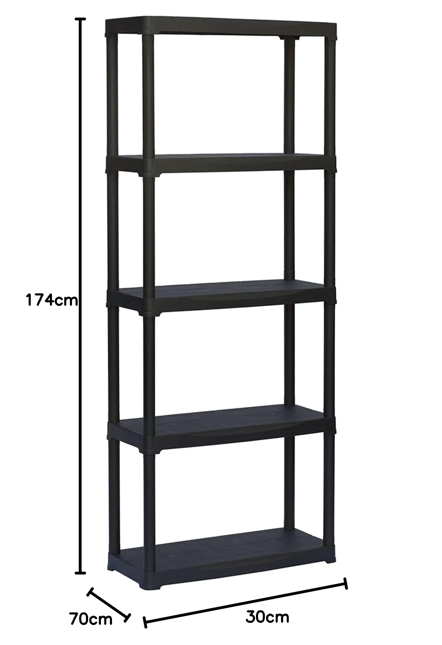 Art Plast Regal aus Kunststoff, schwarz, schwarz, T70/5