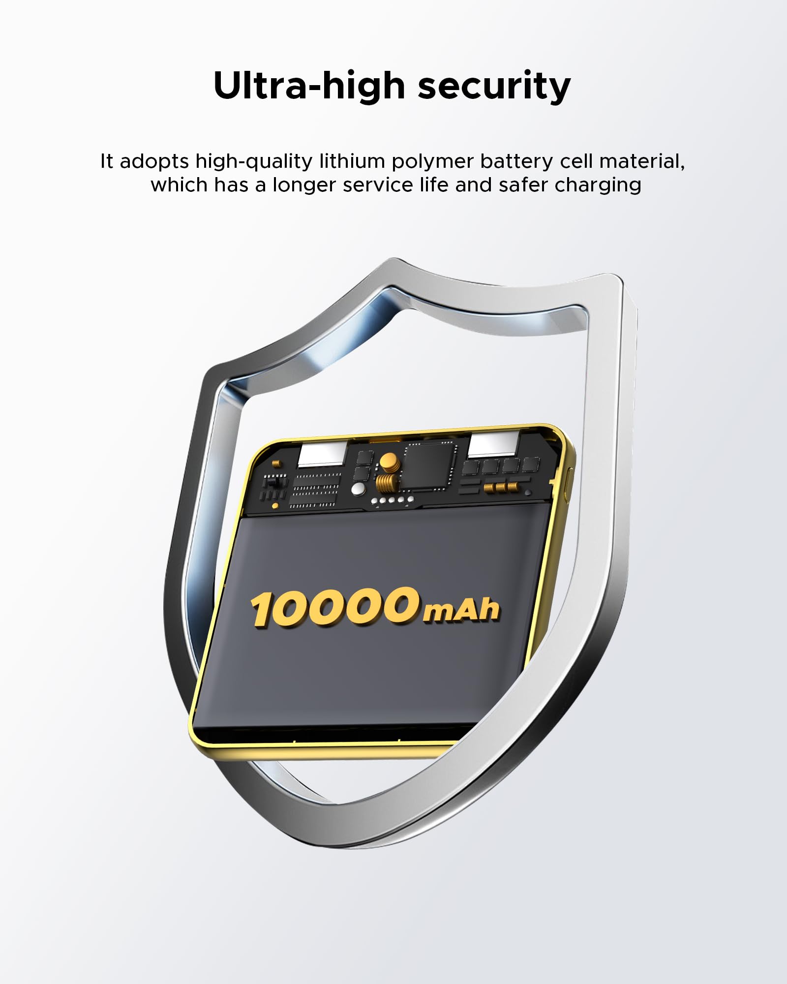 Caricabatterie portatile da 10000 mAh, Power Bank con cavo integrato, alimentatore di ricarica rapida da 22,5 W, display a LED intelligente, batteria esterna compatta, adatto per iPhone