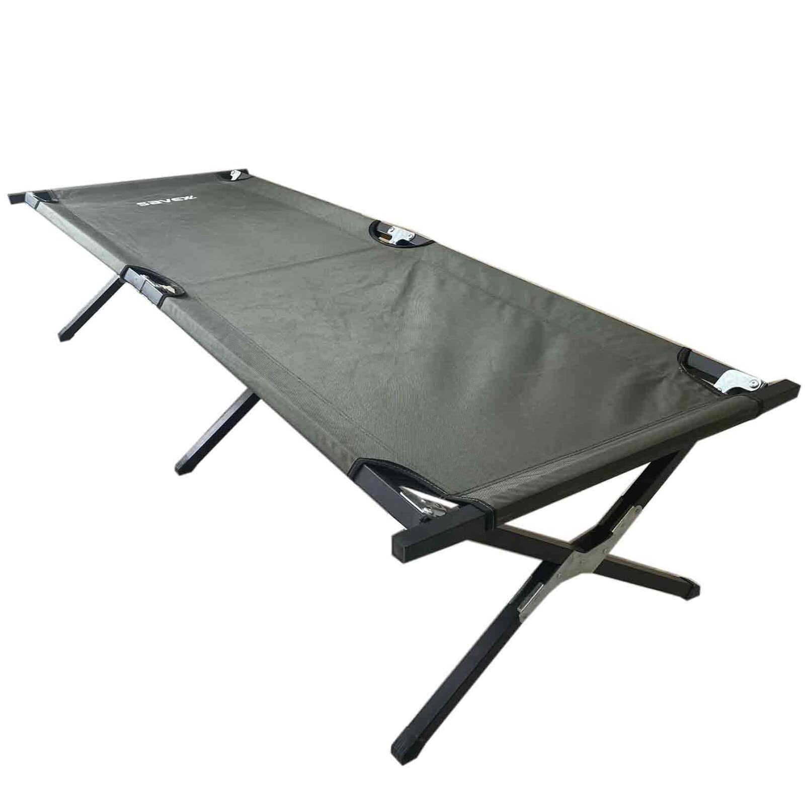 Łóżko polowe, 65 x 190 cm, aluminiowe, z torbą, polową leżanką, łóżko dla gości, łóżko kempingowe, składane łóżko aluminiowe, leżak do namiotu