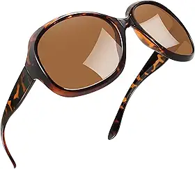 Óculos de sol polarizados grandes para mulheres, armação grande moderna, proteção UV para dirigir e atividades ao ar livre, Estampa de leopardo