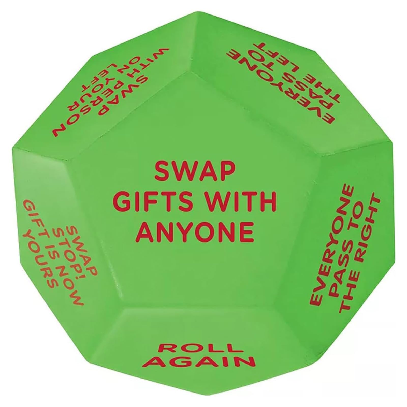 Santa Swap Gift Exchange Dice, 2025 New - Exchange Dice Game, Christmas Party Gift Exchange Dice Game, 12 Different Sides Gift Exchange Game, Christmas White Elephant Game Dice for Family Party