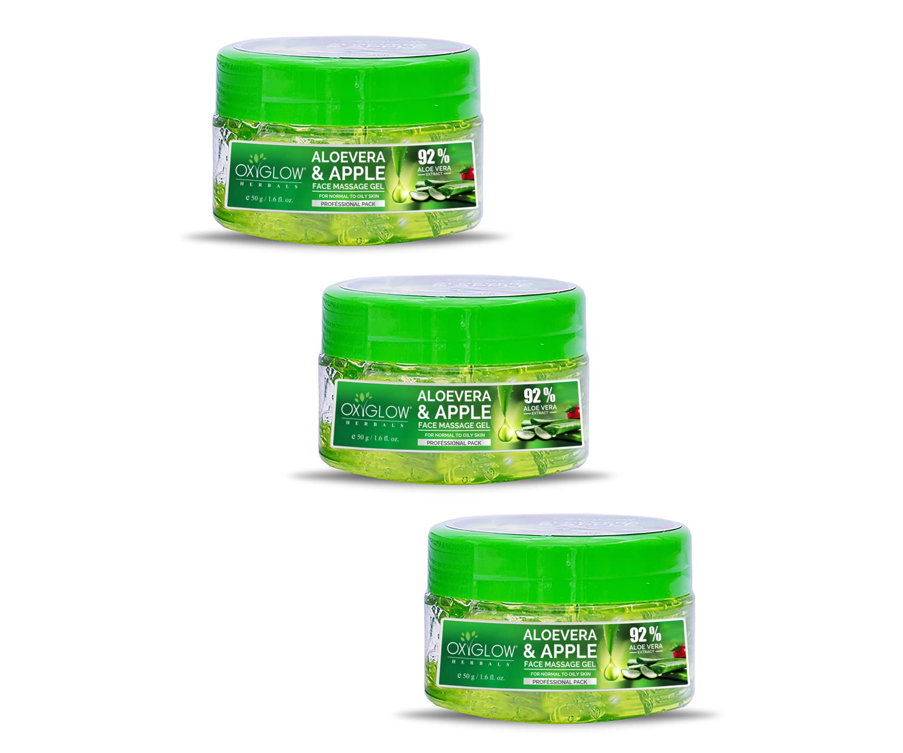 OxyGlow Herbals Alovera Apple Face Massage Gel- For Natural Glowing & Healthy Skin| Deeply Nourishes- 50 Gm (Pack of 3)