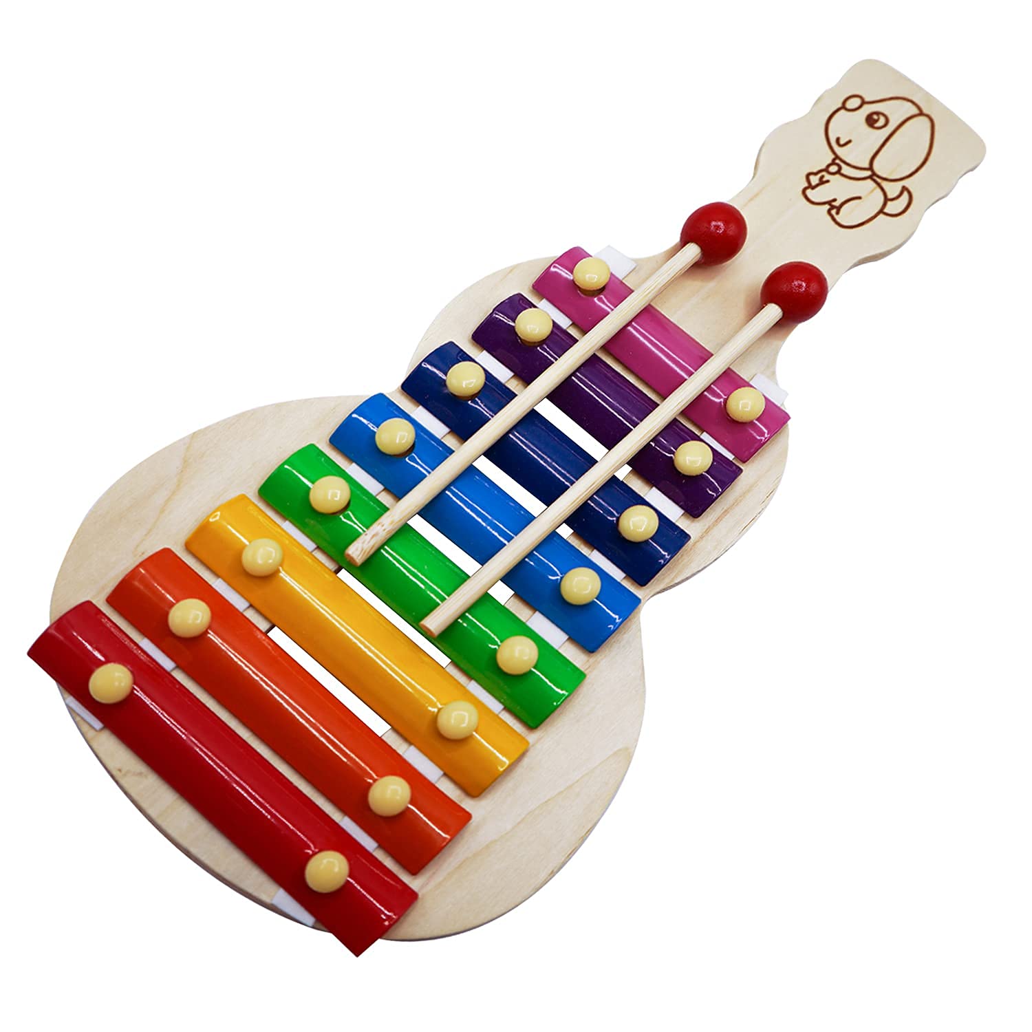 ISKA Wooden Gitar Xylophone for Kids, Wooden Xylophone Toy with 8 Knocks Child Safe Mallets for Educational & Preschool Learning Music Enlightenment, Musical Instruments | Multi Color (B096T8V9D5) Amazon Price History, Amazon Price Tracker