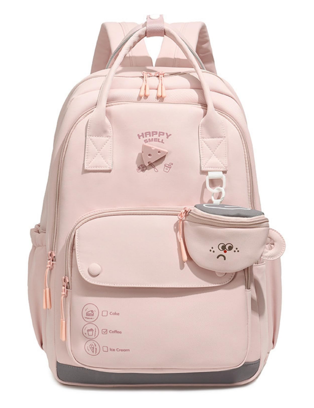 aximoz Stylish School Backpack for Boys & Girls – Grey & White Large Capacity 15.8 Inch Laptop Bookbag with Detachable Mini Pouch, Lightweight Travel & College Bag-picture-48