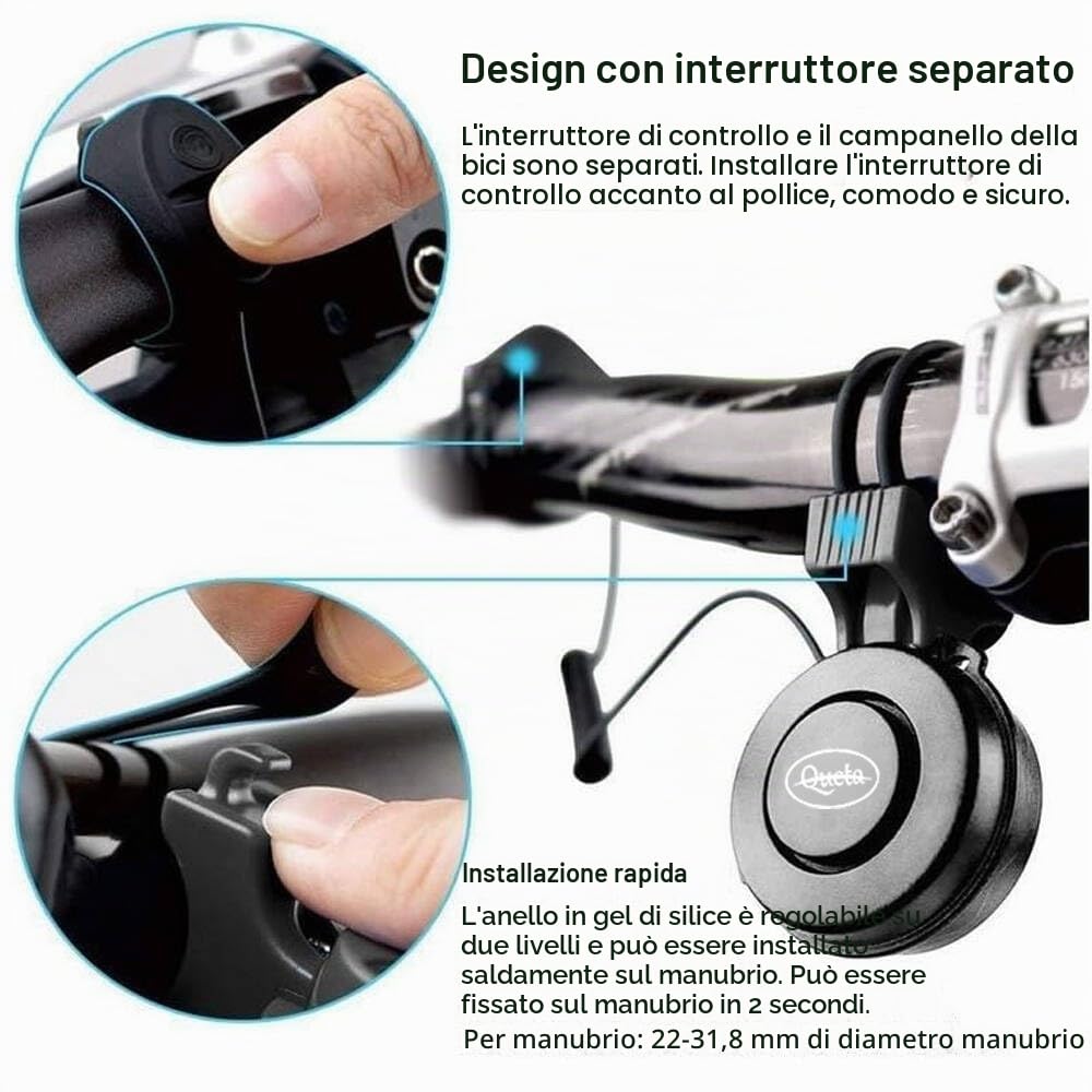 Queta Tromba ricaricabile USB per bici elettrica MTB