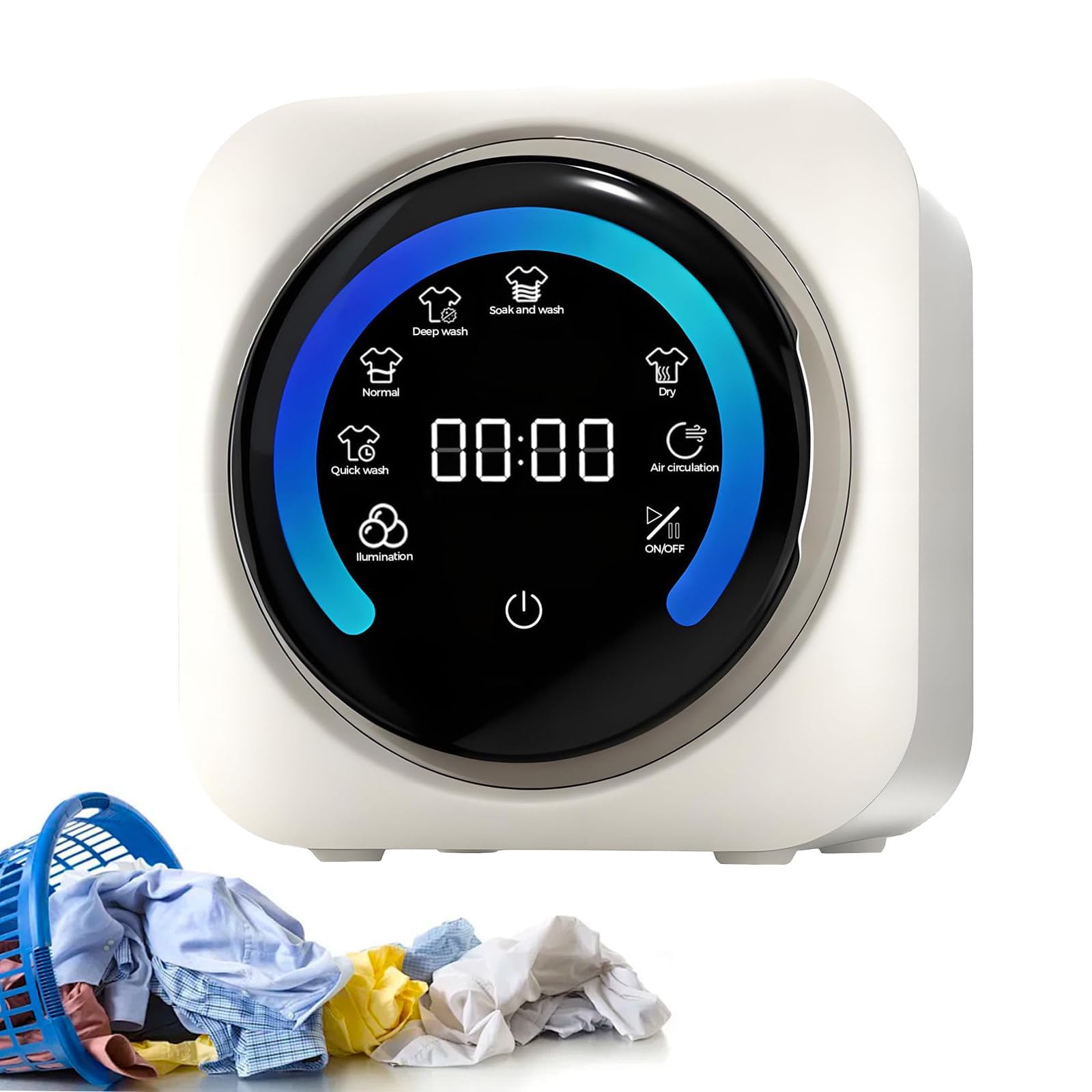 Mini Lavadora de Pared Totalmente Automática, Pequeña Lavadora-Secadora para Ropa Interior, Capacidad de 3 Kg, Compacta, Ideal para Dormitorios y Apartamentos Vacacionales. Desktop