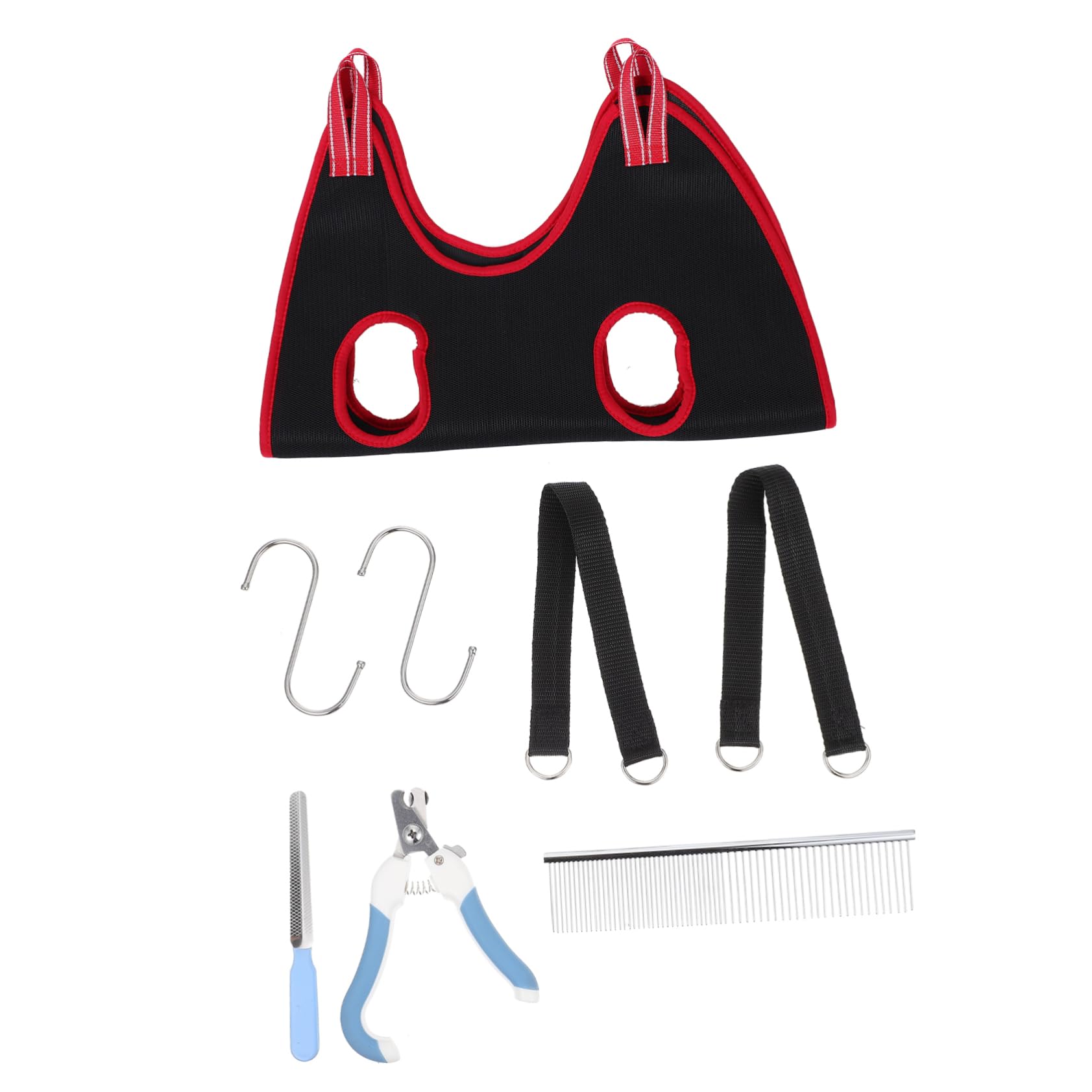 ifundom 1 Set Pet Grooming Hammock Sling for Cats and Dogs Nail Clipper and Comb Tools Easy to Use Lightweight Design for Convenient Grooming