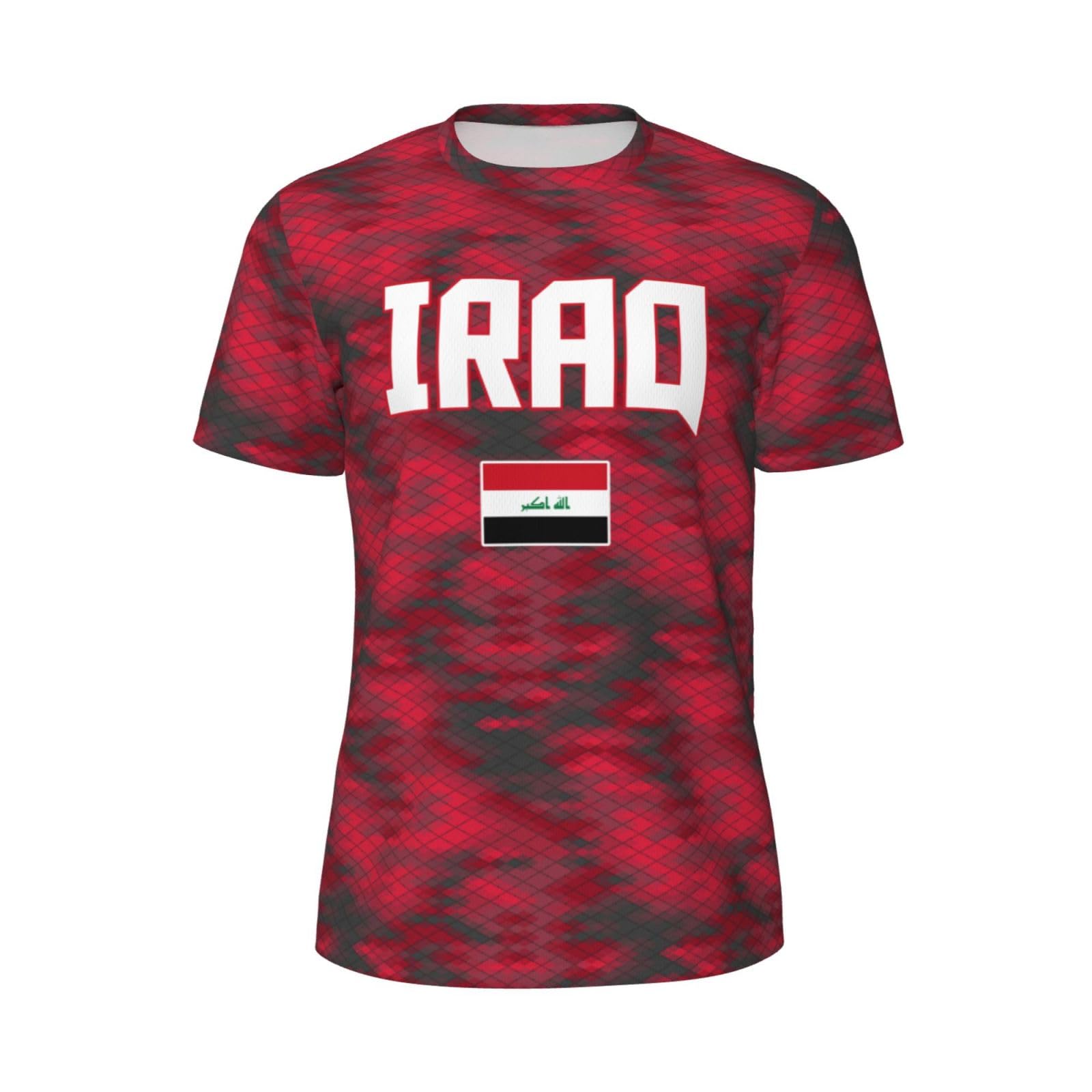 DABOYOZHZH Iraq Flag Cool Iraqans (80) Sports Jersey Mesh T-Shirt 3D Print for Running Cycling Soccer Tennis Fitness Climbing Shirts