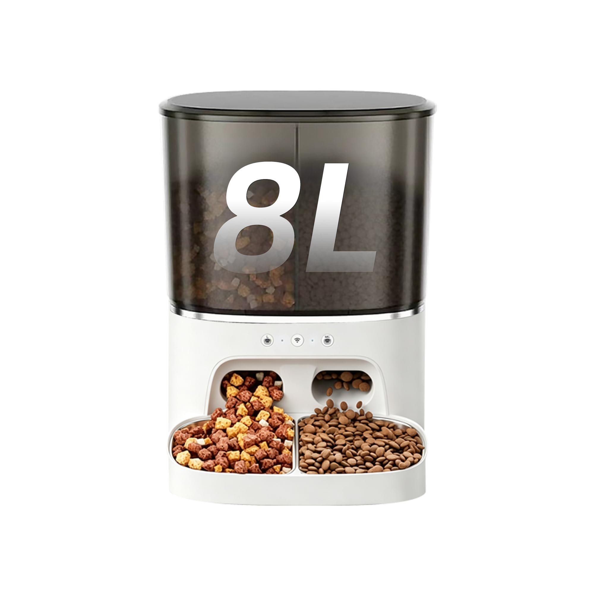 Automatic Cat Feeder, Dual Bowl Pet Feeder, 8L Dog Food Dispenser