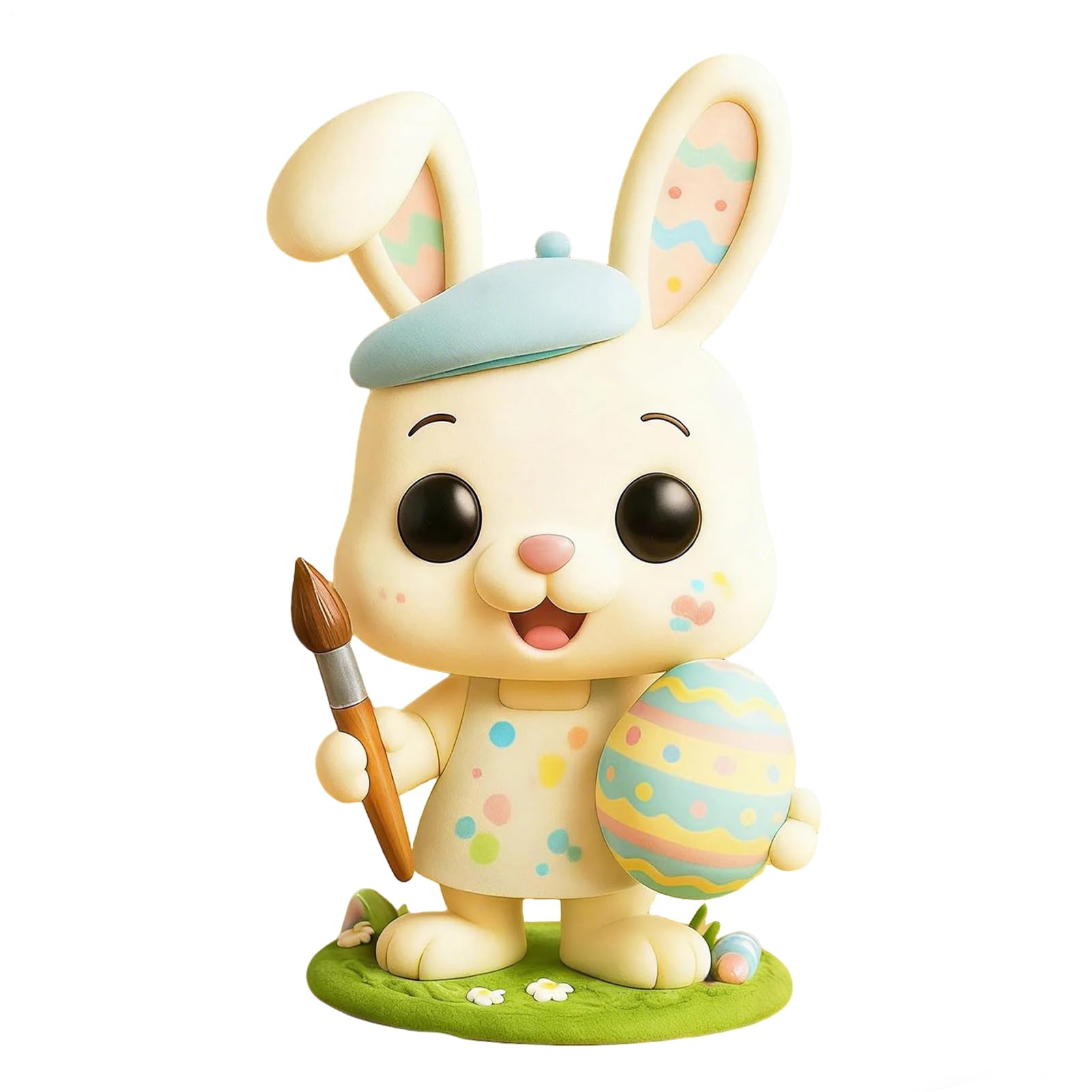 Statue de lapin de Pâques en résine blanche pour décoration d'intérieur