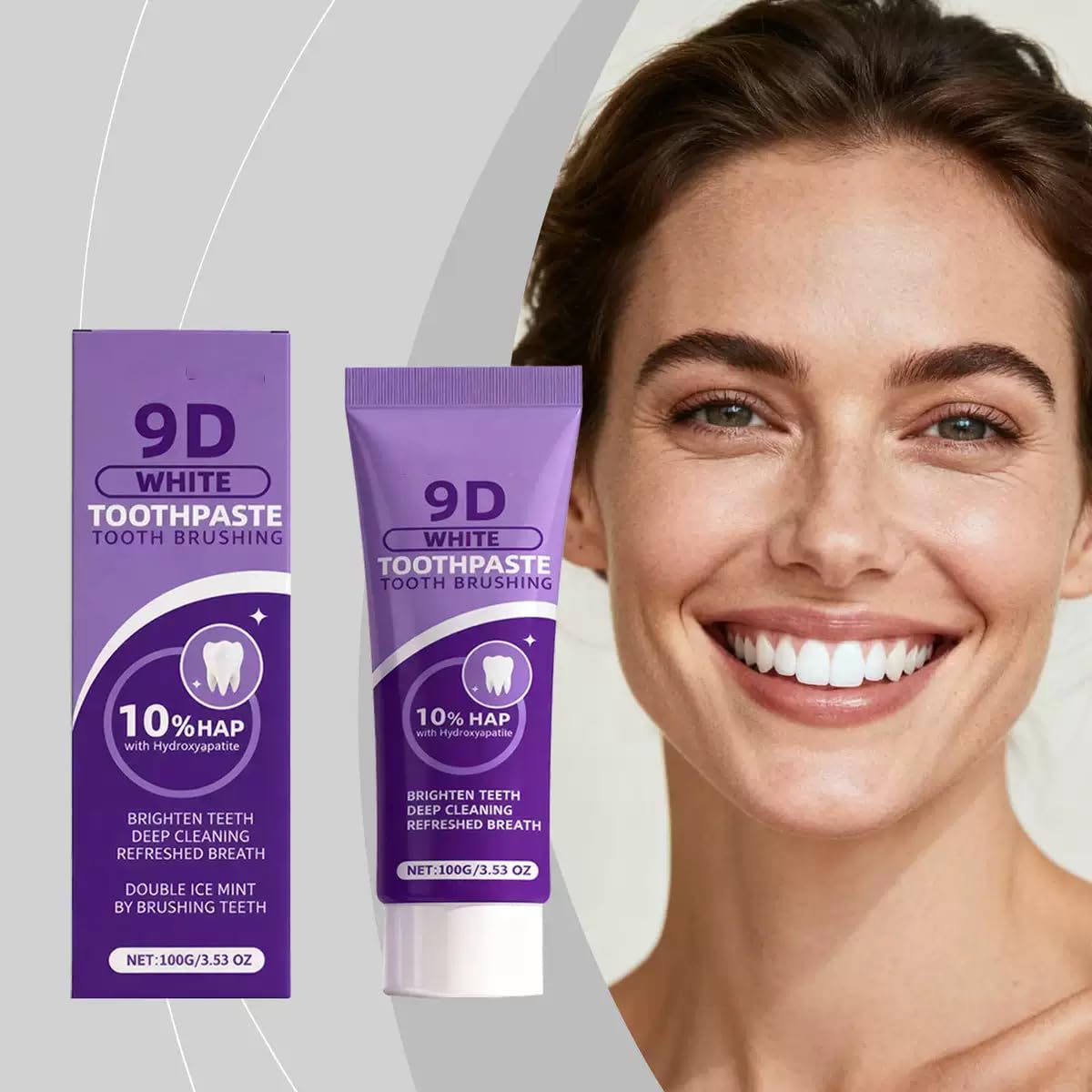 Dentifricio viola 9D per sbiancamento dei denti, dentifricio sbiancante idrossiapatite, dentifricio pulizia profonda, rimozione scolorimento dei denti. (5)