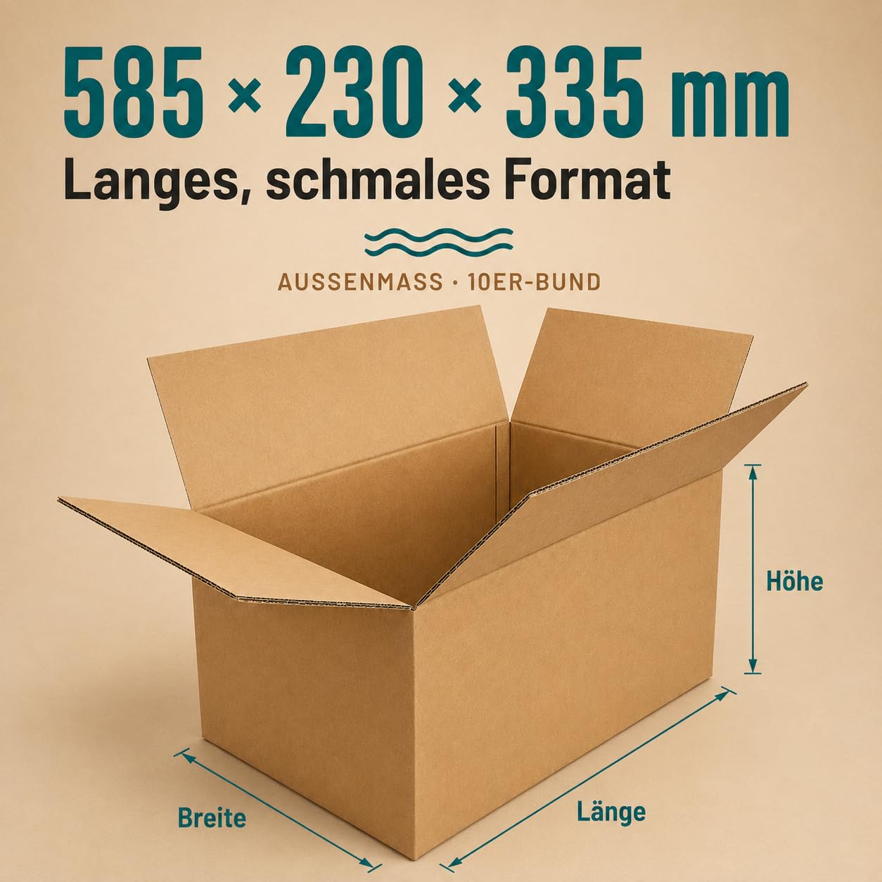 GiDeli Versandkarton 585x230x335 mm Bücherkarton 2-wellig Braun 20 Stück