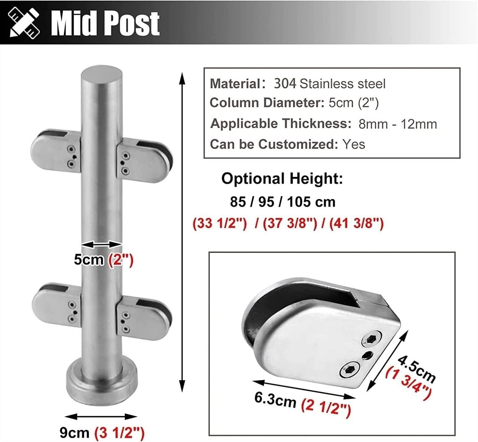 Paletto da campagna di alta qualità, 70 cm, per scale spesse 812 mm, perfetto per sistema disponibile in misure 65105 cm, ideale per arrampicata sicura