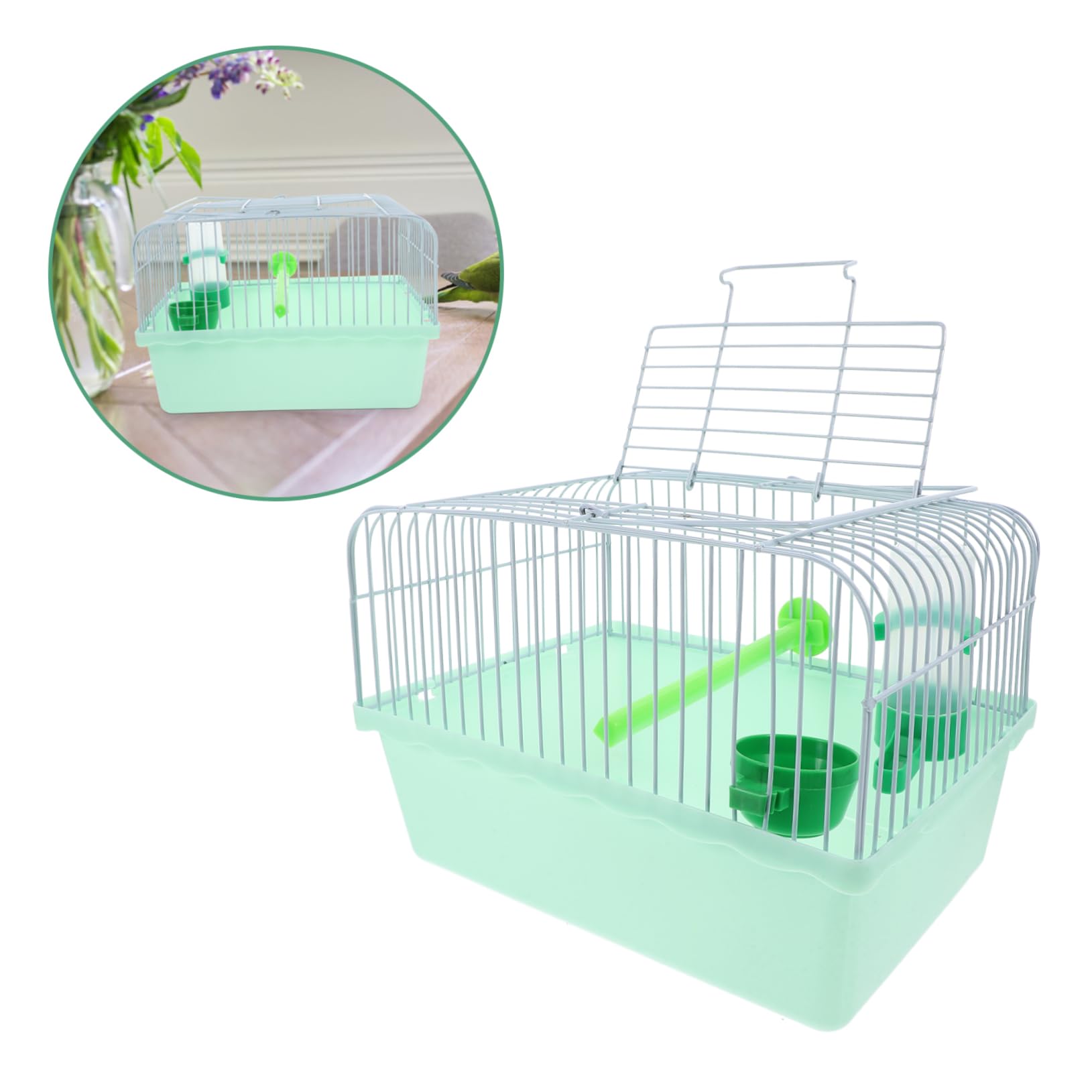 VANZACK Portable Vogelkäfig Für Sittiche Geräumiger Transportkäfig Mit Sitzstange Futterbox Und Wasserflasche Für Und Ausflüge Mit Kleinen Haustieren