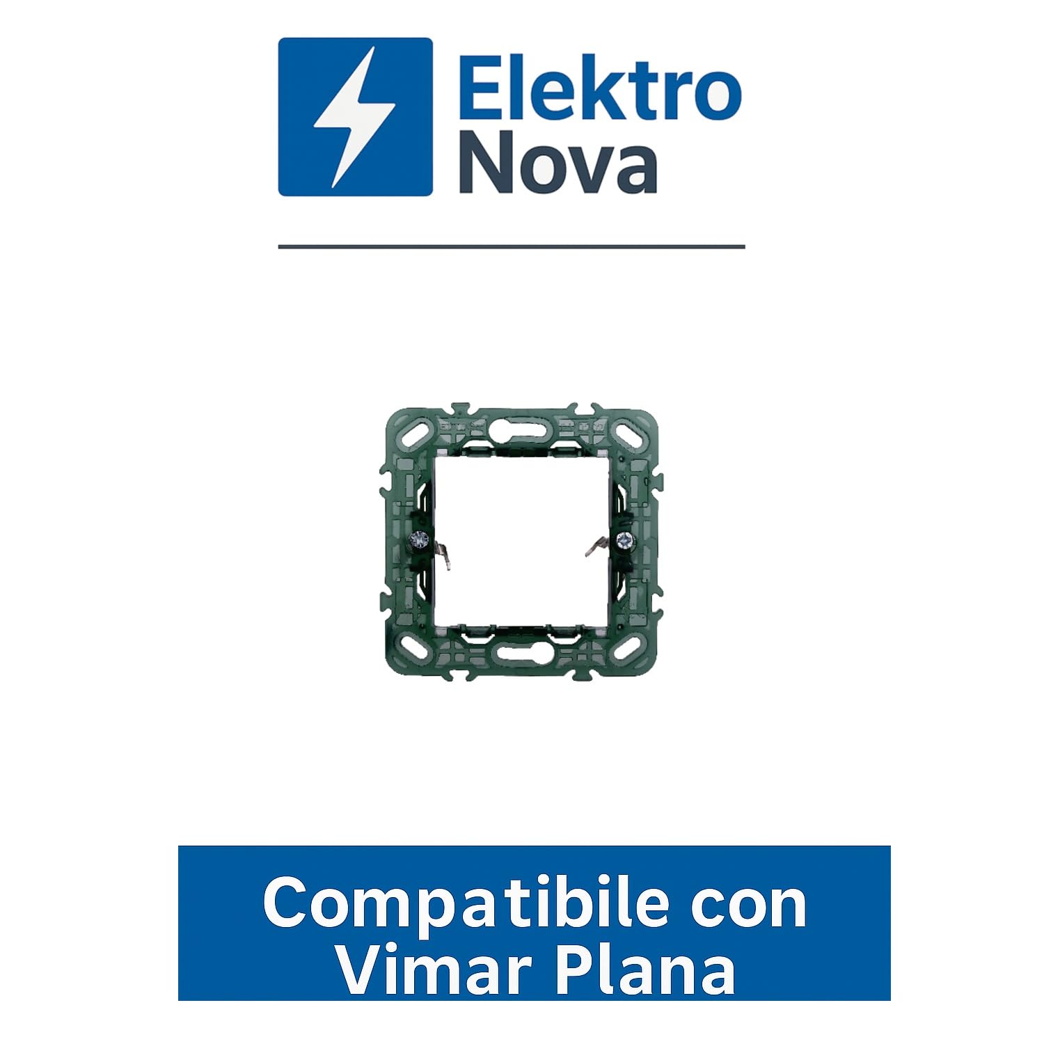 Elektronova, supporto 2 posti (502) compatibile con Vimar Plana, confezione da 4 pezzi