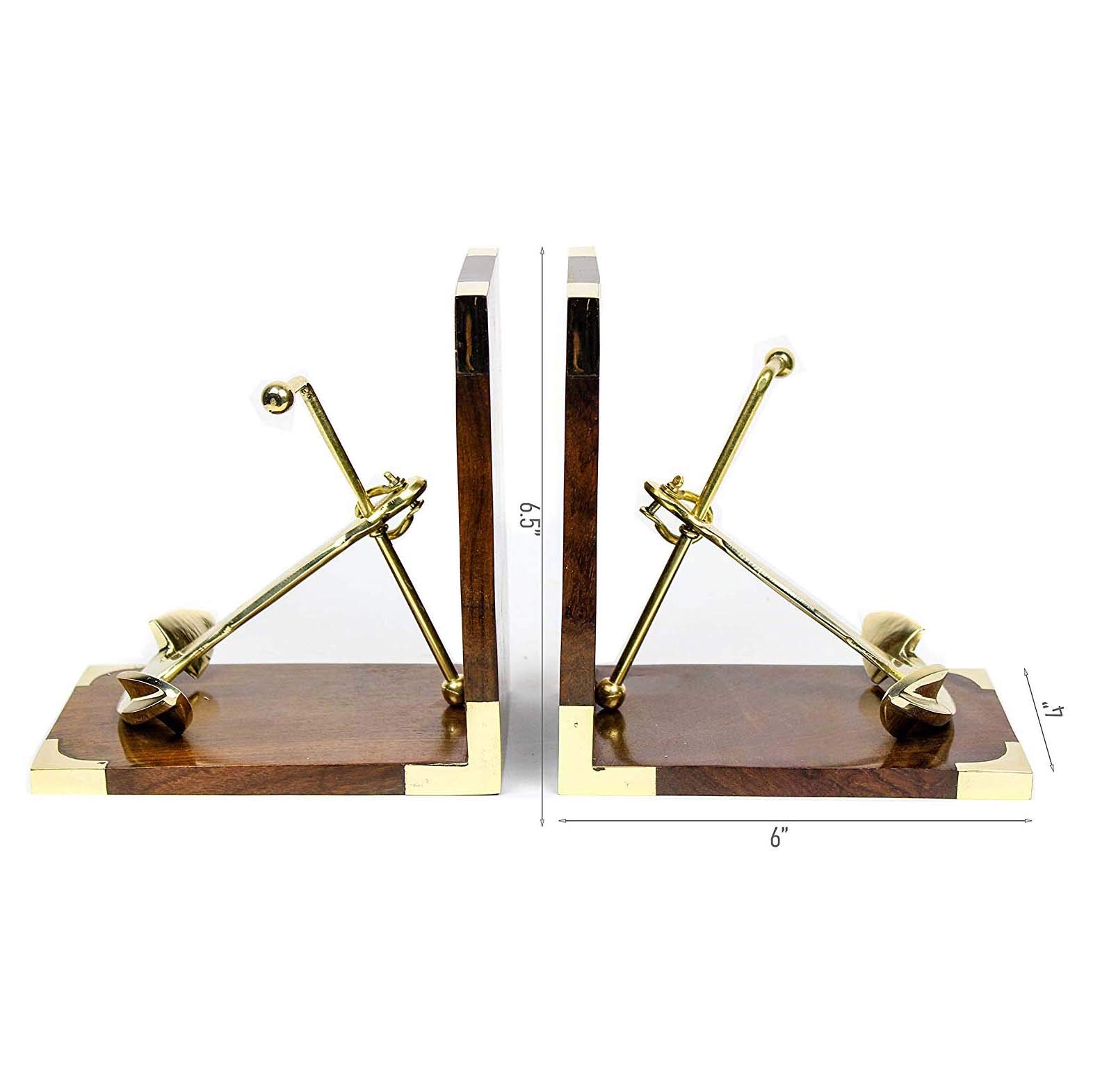 Nautical Ship's Solid Brass Anchor Styled Bookend | Book Holders | Nautical Gifts | Home Decor | Sailor's Inspired Maritime Collectible | Nagina International