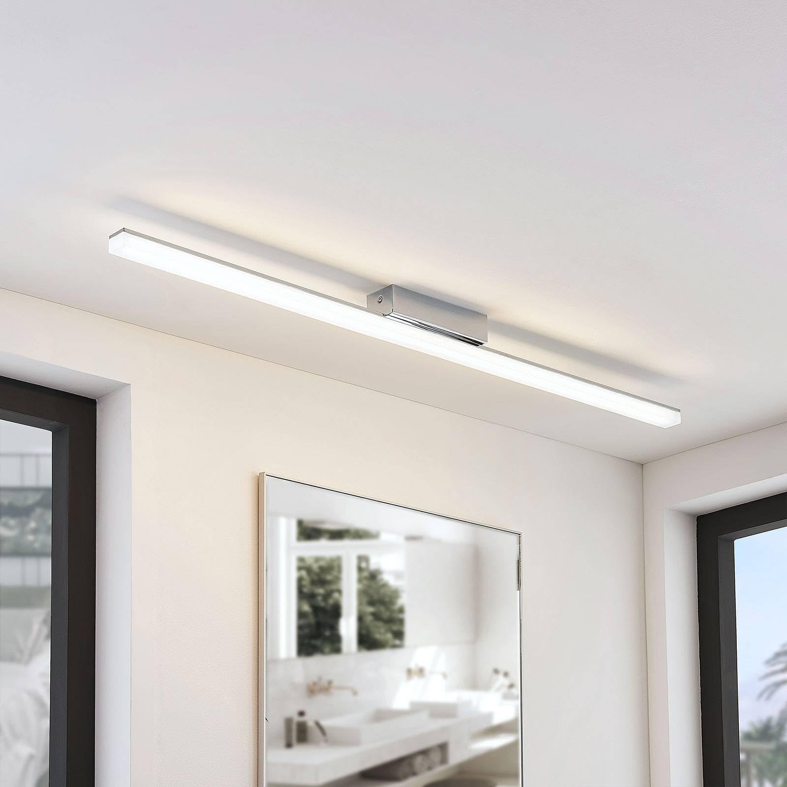 Lindby LED Deckenlampe Levke dimmbar (spritzwassergeschützt (Modern) in Weiß aus Kunststoff, Bad Deckenleuchte Lampe Badezimmerleuchte