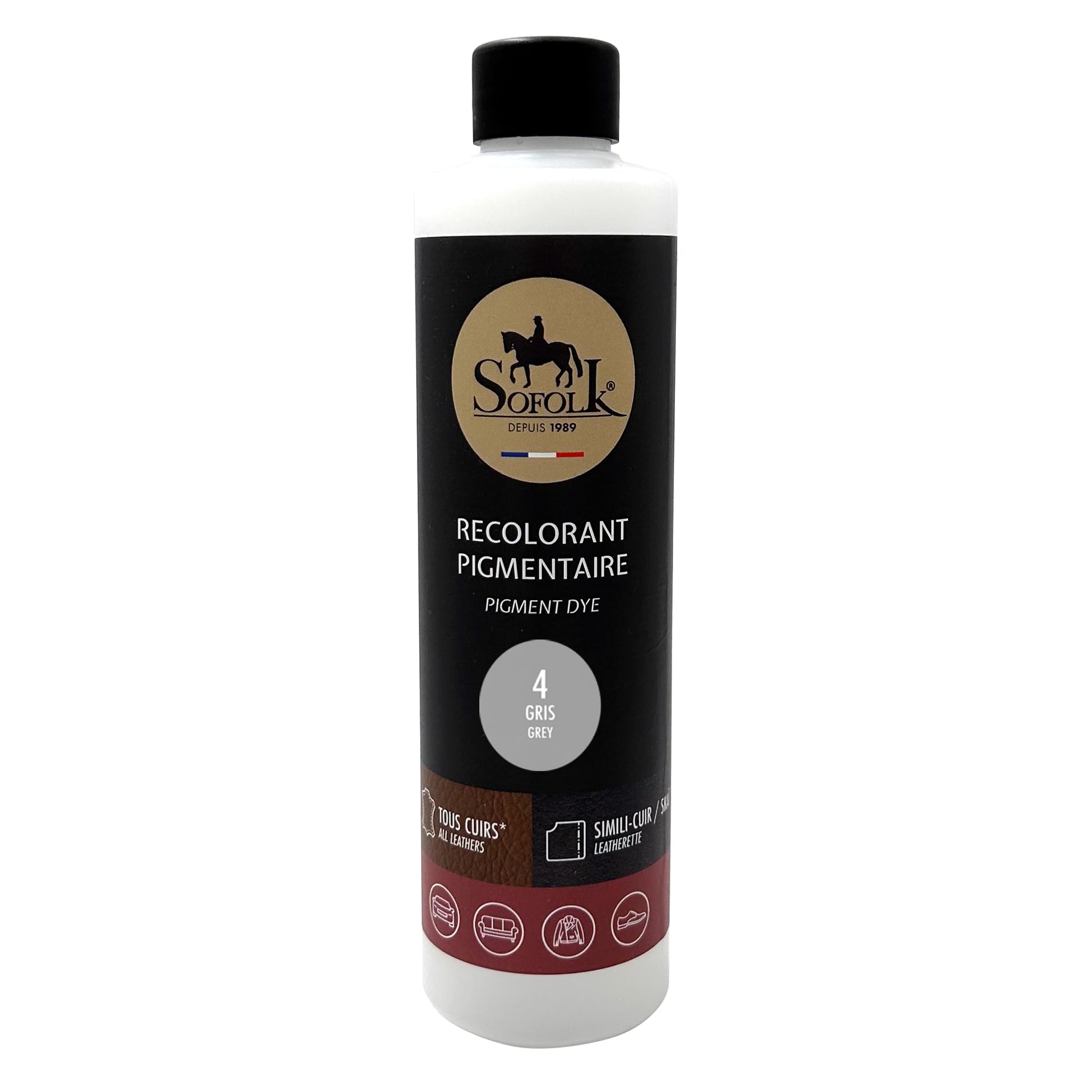 Sofolk - Pintura Cuero/Polipiel - Recoloración para cuero dañado, rayado, arañado, descolorido - Volante de coche, asiento de coche, sofá, zapatos - 125ml - 00-WHITE — view 23