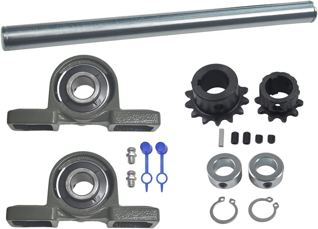 Silver Galvanized Jackshaft Go Kart Minibike Complete Jackshaft Kit 3/4" X 14" #35 Chain