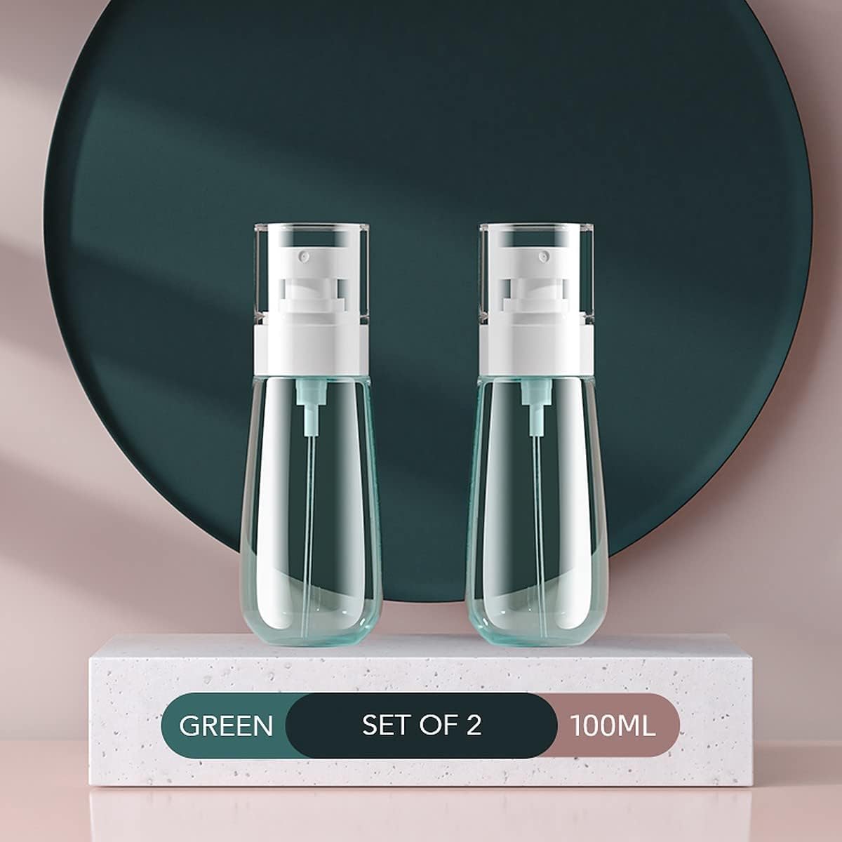 DEVCHHAYA ENTERPRISE Transparent Spray Bottles for Toiletries Empty Refillable Reusable Cosmetic, Toner Fine Mist Perfume Travel Spray Bottle 100 ml (Set of 2 Pcs)