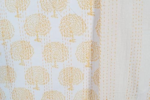 Miniatura 6 de V Vedant Designs Colcha Kantha con estampado de bloques a mano, funda de cama Kantha de algodón, colcha Kantha india, colcha de tamaño Queen Kantha,