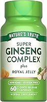 Vista 1 de Super Ginseng Complex 60 cápsulas con jalea real de extracto de ginseng sin OMG, suplemento sin gluten por Nature's Truth