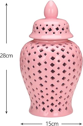 Miniatura 3 de Tarro de cerámica de jengibre decorativo para almacenamiento, jarrón decorativo para oficina, colección multiusos, arreglo floral, jarrón decorativo