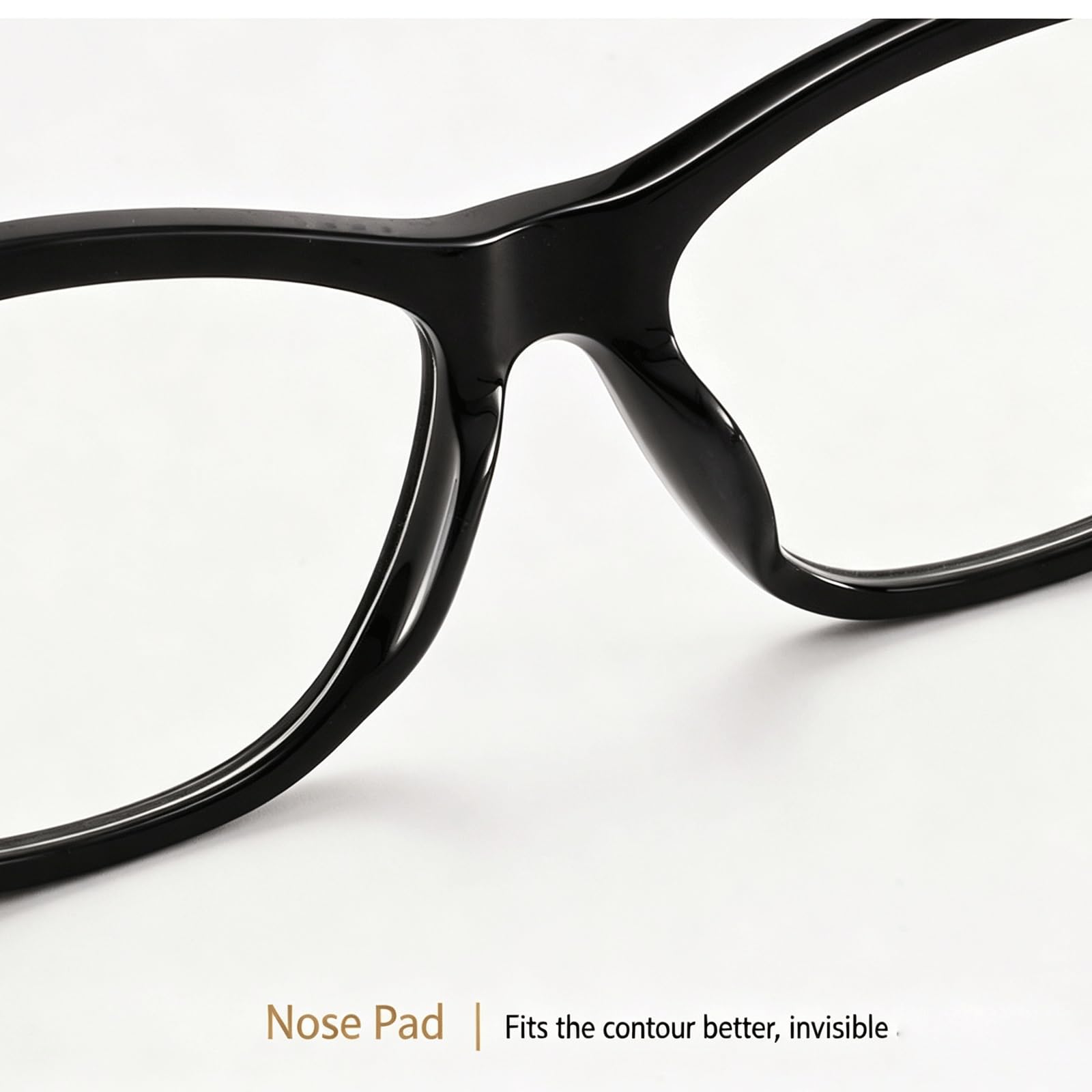 Montature for Occhiali alla Moda Occhiali da Vista Senza prescrizione in Acetato Occhiali Quadrati con Luce Blu for naselli Antiscivolo for Computer(Svart)