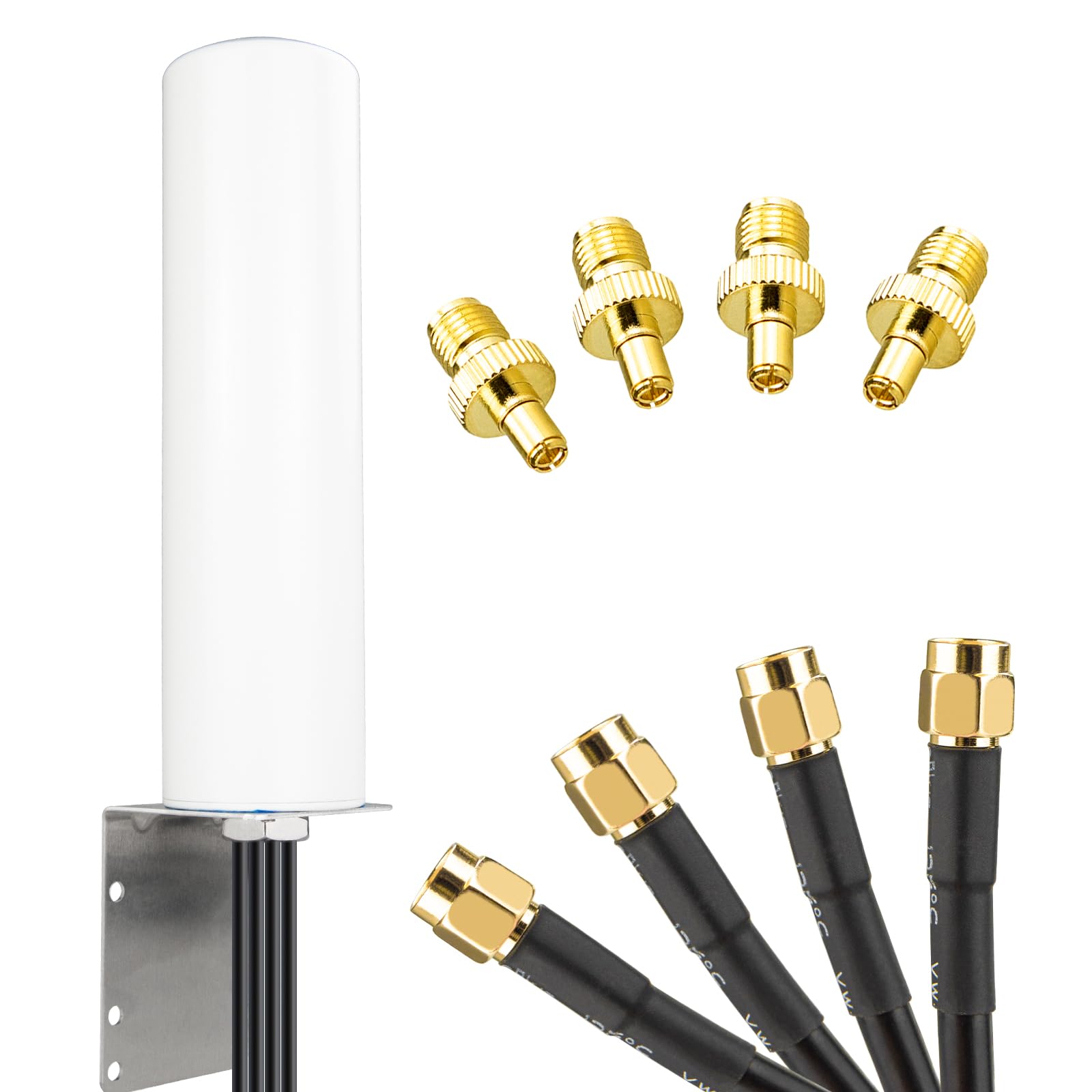 Antenna Wi-Fi 4x4 MIMO 4G LTE 5G, 600-6000 MHz, a raggio circolare, con connettore SMA TS9, cavo RG58 da 3 m, per T-Mobile Home, Internet, Verizon, AT&T, modem router, gateways, hotspot mobile