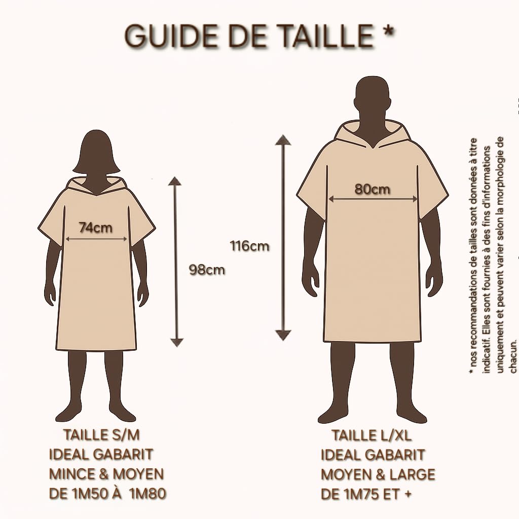 Poncho de Bain Adulte Deniz 100% Coton – Style Serviette Turc peshtemal – Intérieur éponge Absorbant – Doux & Confortable – Idéal Plage, Sport, Douche, Camping – Unisexe (Beige, L/XL)