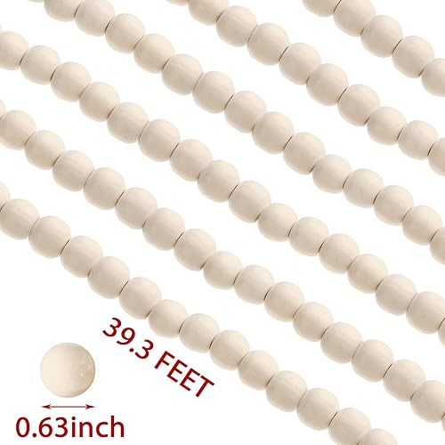 Miniatura 10 de Guirnalda de cuentas de madera rústica, guirnalda de cuentas de madera rústica, guirnalda de cuentas, decoraciones de Navidad, adornos de Navidad