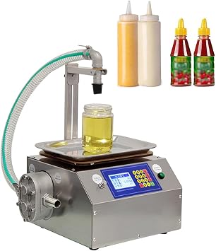 Automatic Paste Liquid Filling Machine, 304 Stainless Steel Gear Pump, Filling Height 040cm, Filling Range 20g8kg, Viscous Liquid Filling Machine for Honey, Motor Oil, Shampoos, Hot Sauce ect.