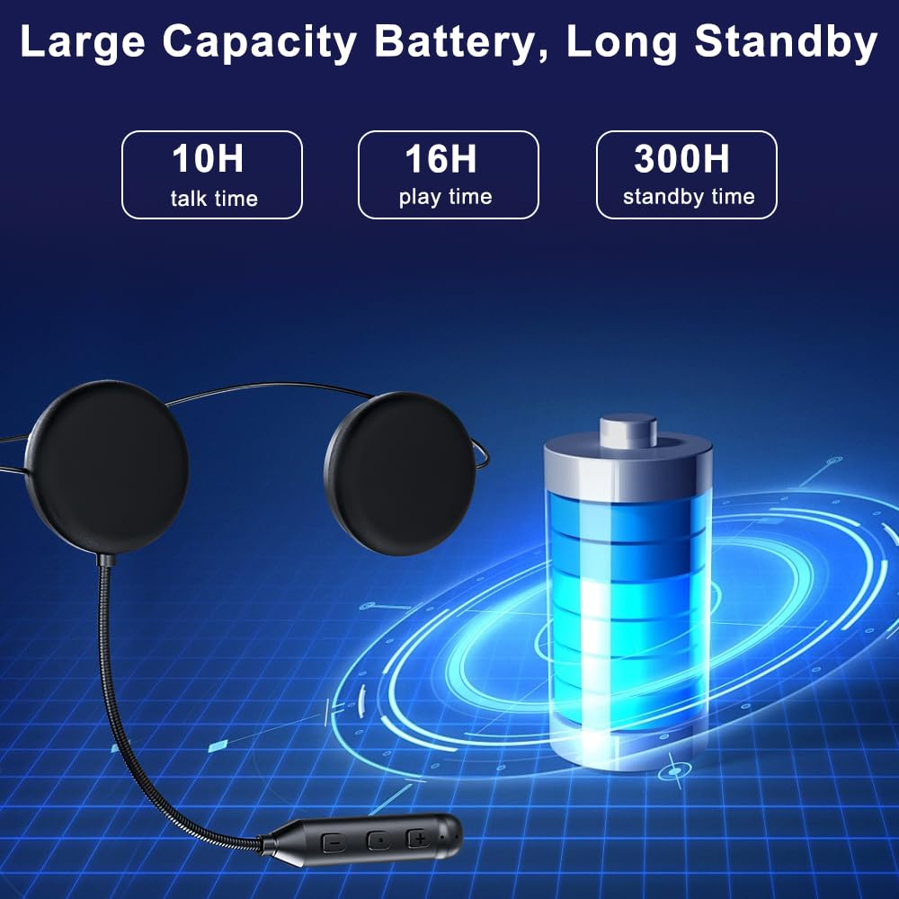 OBEST Bluetooth Casque Moto Bluetooth bt5.3, Kit Mains Libres, Haut - Parleur de Musique, Microphone de Contrôle D'appel, Fonction de Réduction du Bruit, pour Casque, Clip de Montage