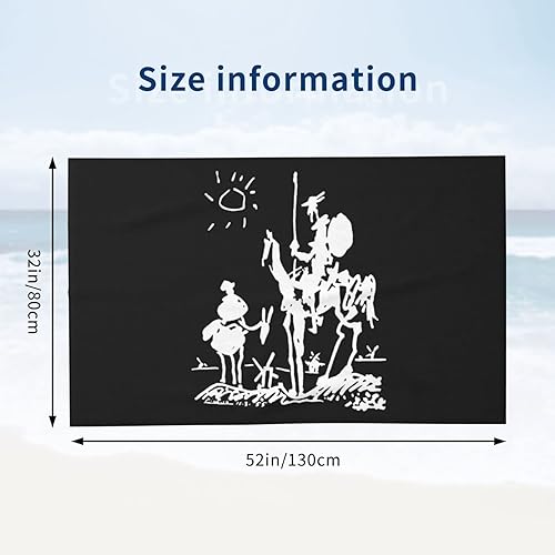 Miniatura 4 de Picasso Don Quijote - Toalla de playa absorbente para baño, toallas de playa de gran tamaño, súper 32 x 52 pulgadas