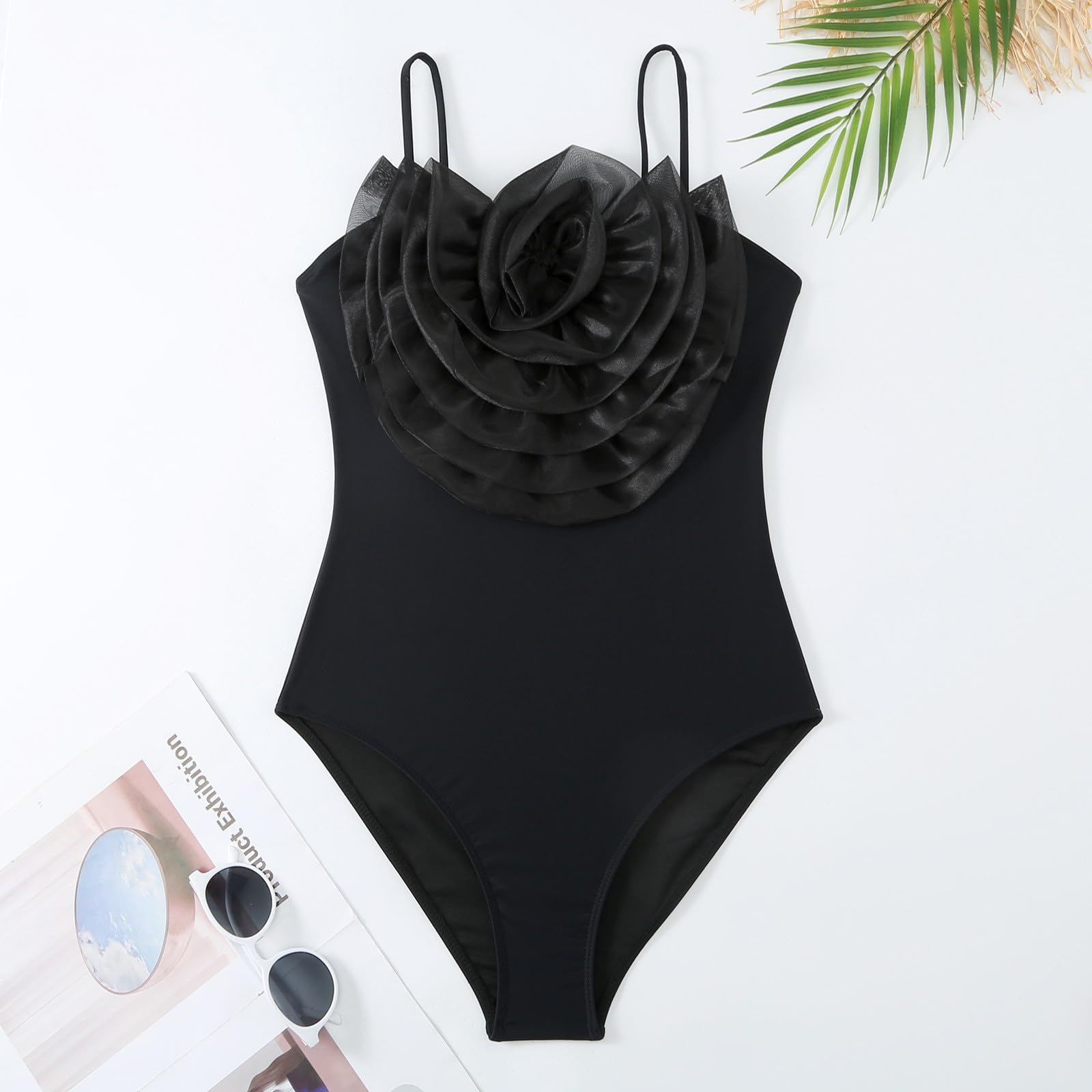 Costume da bagno estivo da donna con fiori grandi, 1 pezzo + 1 copricostume da bagno con due stampe Monokini Bikini 2 costumi da bagno Tankini Set per vacanze Beachwear Costumi da bagno