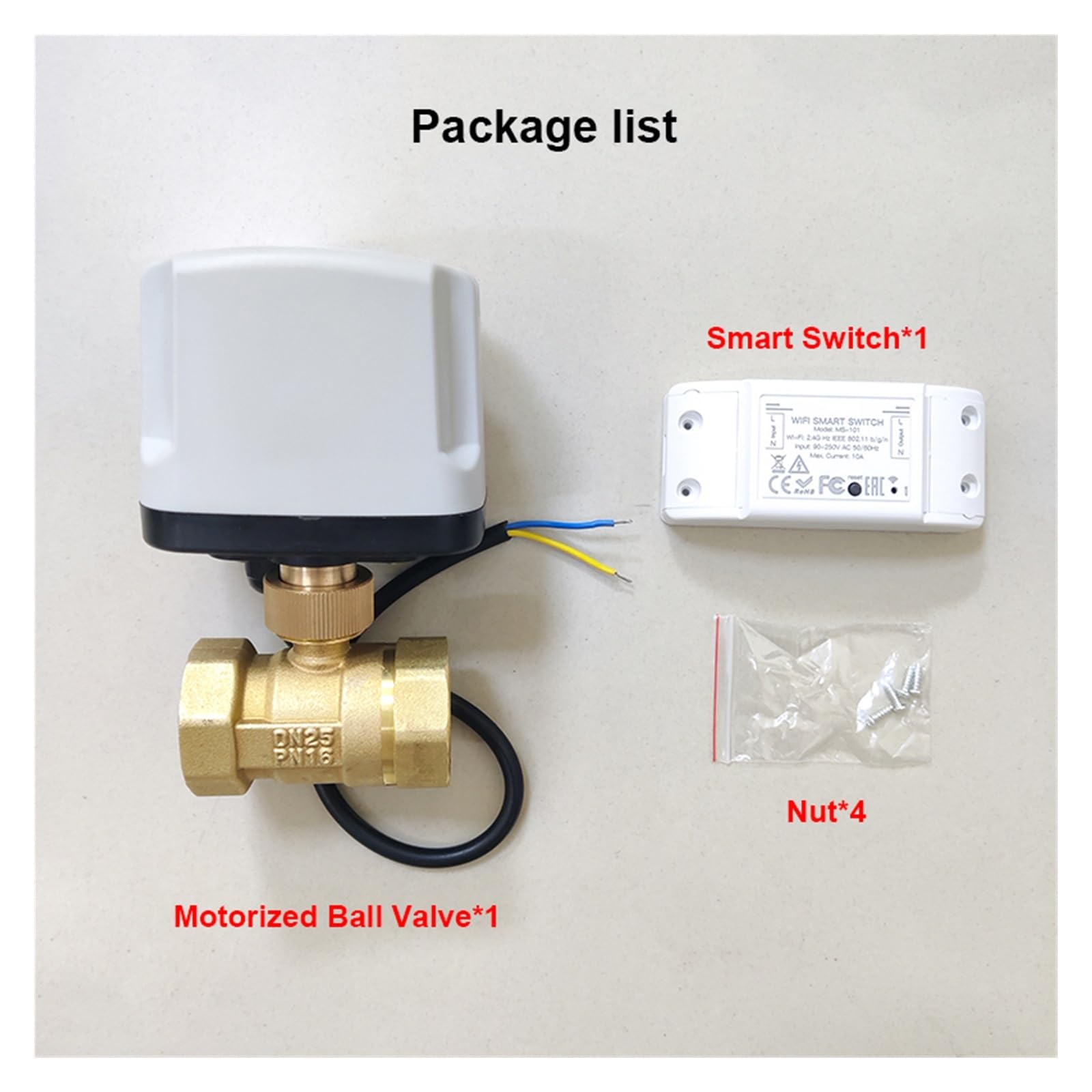 Valvole a Sfera elettriche Wi-Fi Smart Impermeabile valvola a Sfera motorizzata IP65 temporizzazione Acqua Smart Switch con Smart Life AC220V (Size : 1/2")