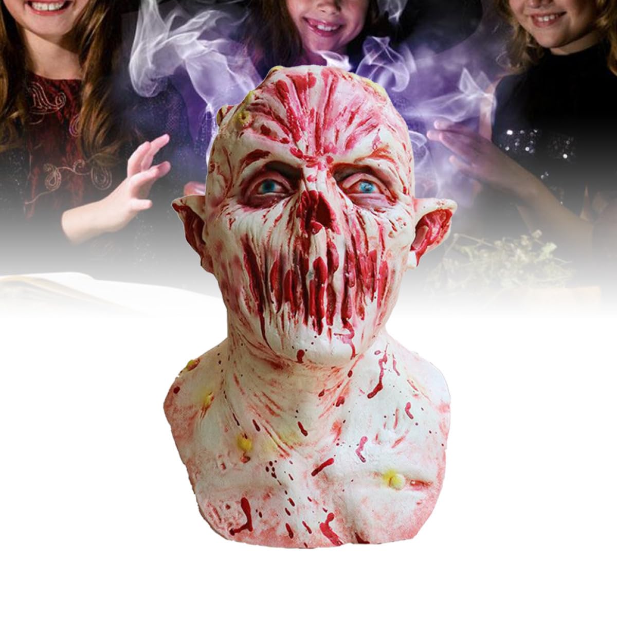 Máscara De Zombi Horrible Ideal Para Halloween Material Duradero Ajuste Cómodo