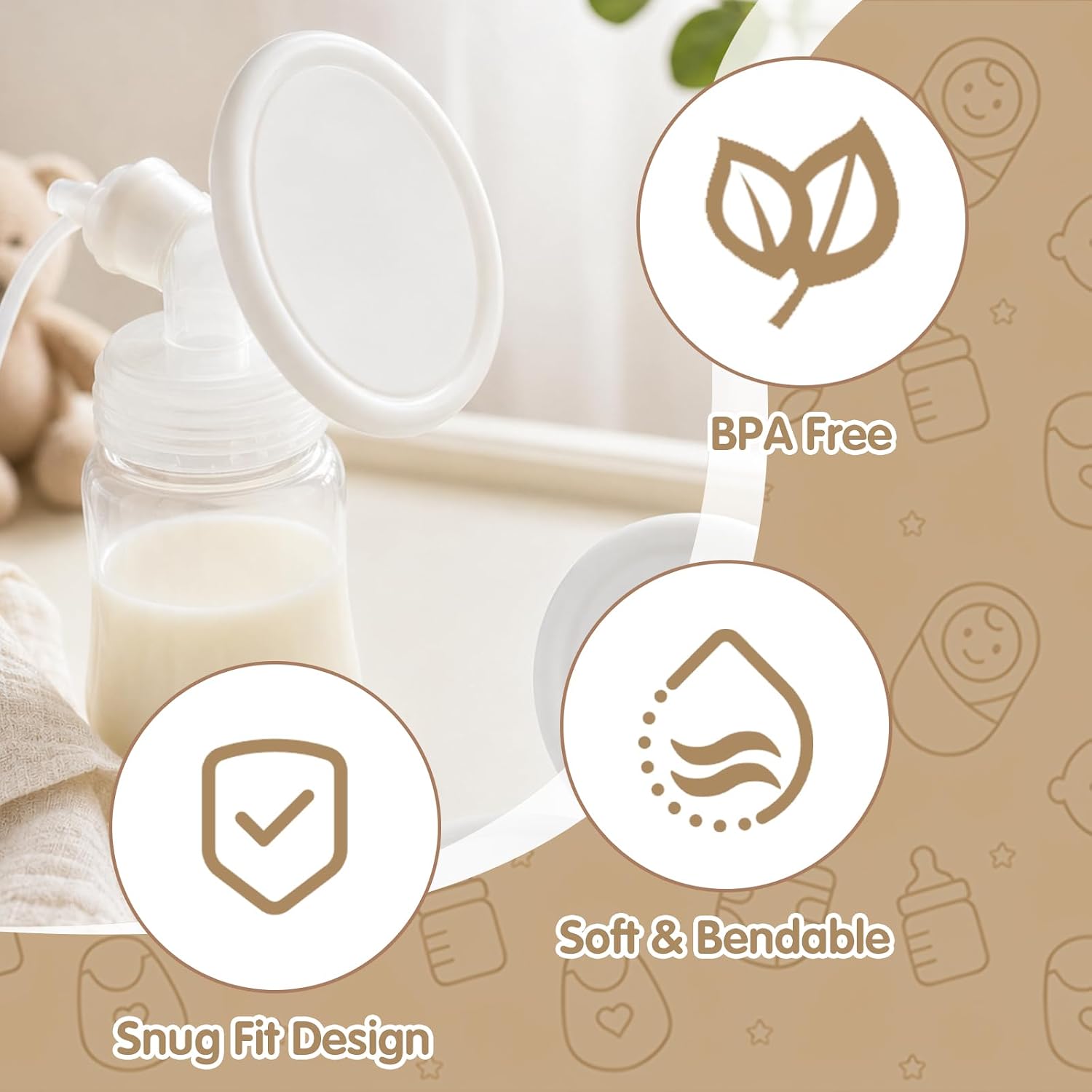 2Pcs Silicone Breast Pump Covers for Spectra Flange image 3