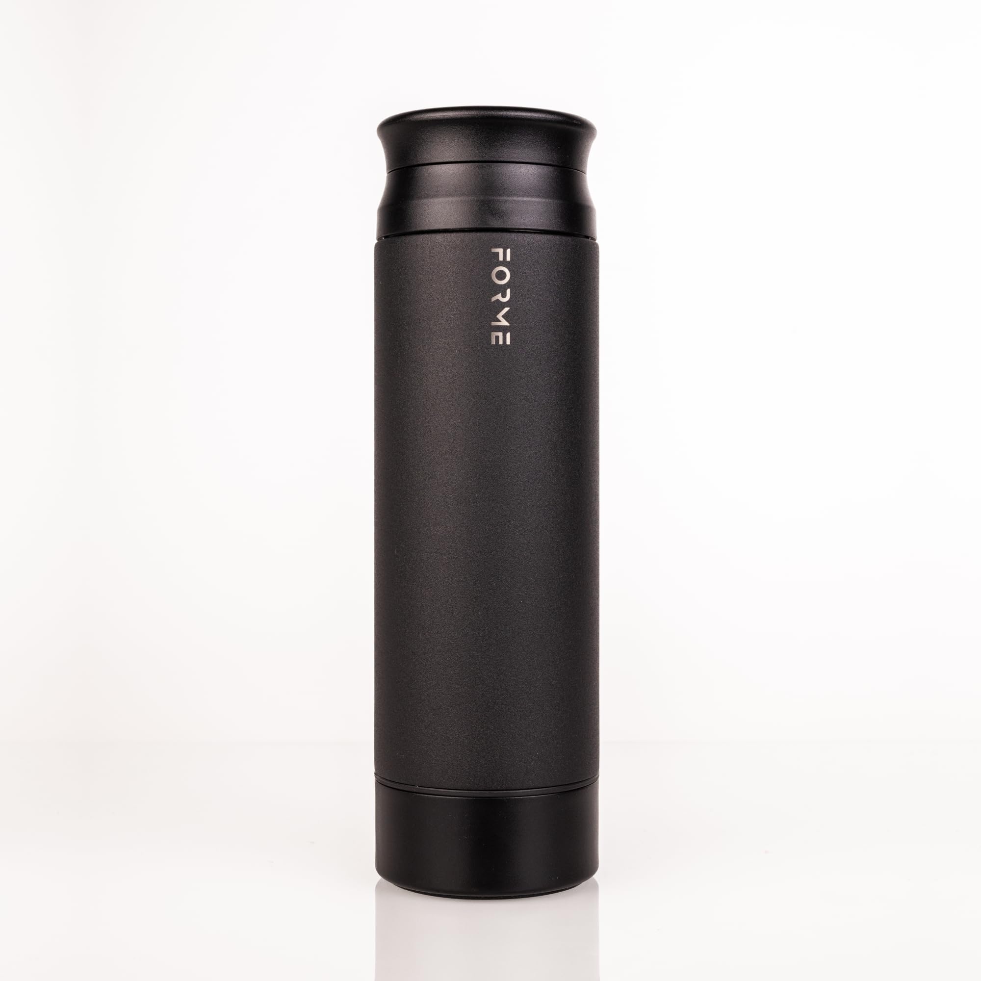 Blender Shaker Bottle, Leakproof Double Insulated Stainless Steel, Noiseless Shaker Bottle for Hot & Cold Drinks with Supplement Storage, Ideal for Protein & Shakes (Charcoal, 16.9 ounces)