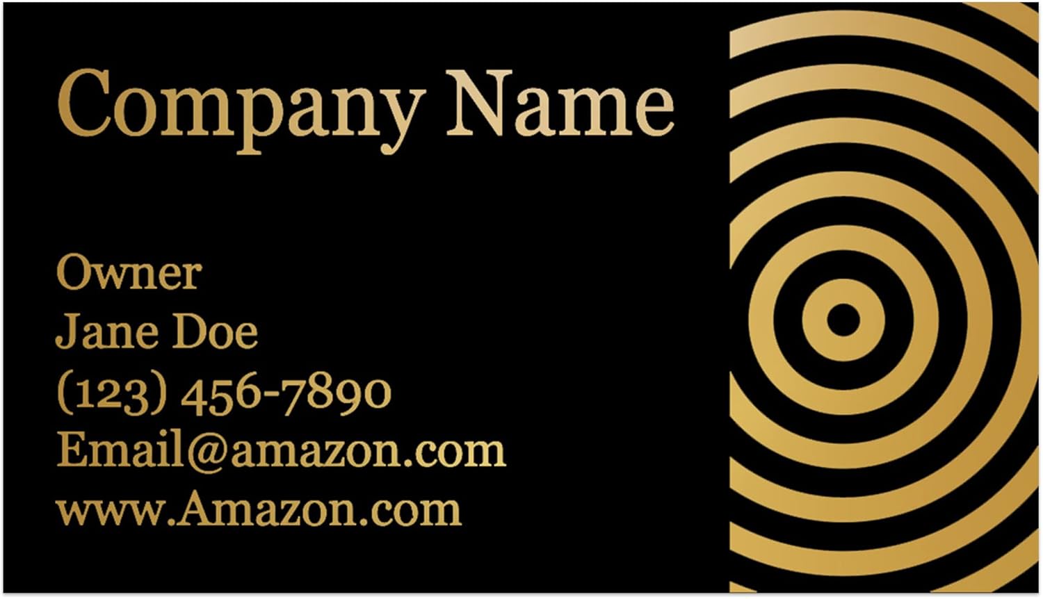 Personalized Gold Foil Black Business Cards 100 Pack - 3.5" x 2" Cards - 14 PT Thick Sturdy Cards - Unique Shiny Gold Foil - Made in the U.S.A. (Gold Luxury)