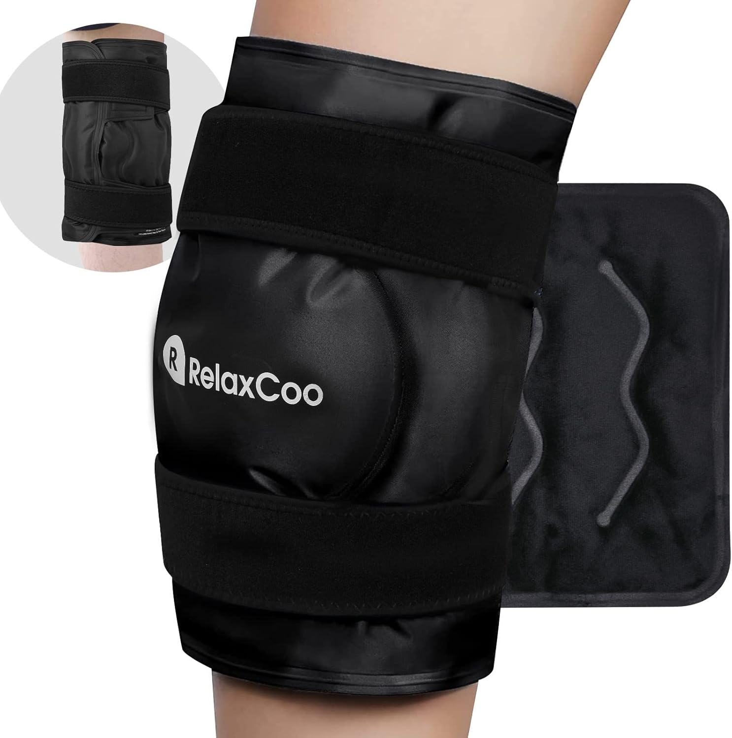 XXL Knee Ice Pack Wrap Around Entire Knee After Surgery, Reusable Gel Ice Pack for Knee Injuries, Large Ice Pack for Pain Relief, Swelling, Knee Surgery, Sports Injuries, 1 Pack
