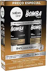 Salon Line, Kit Shampoo e Condicionador, S.O.S Bomba, Força e Engrossamento, Vegano - Todos os Tipos de Cabelos, 2 Unidades